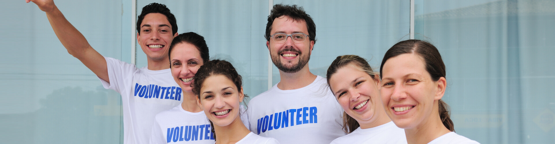 volunteers smiling for the camera